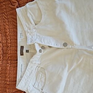 DL1961 Hepburn high rise wide leg white jeans